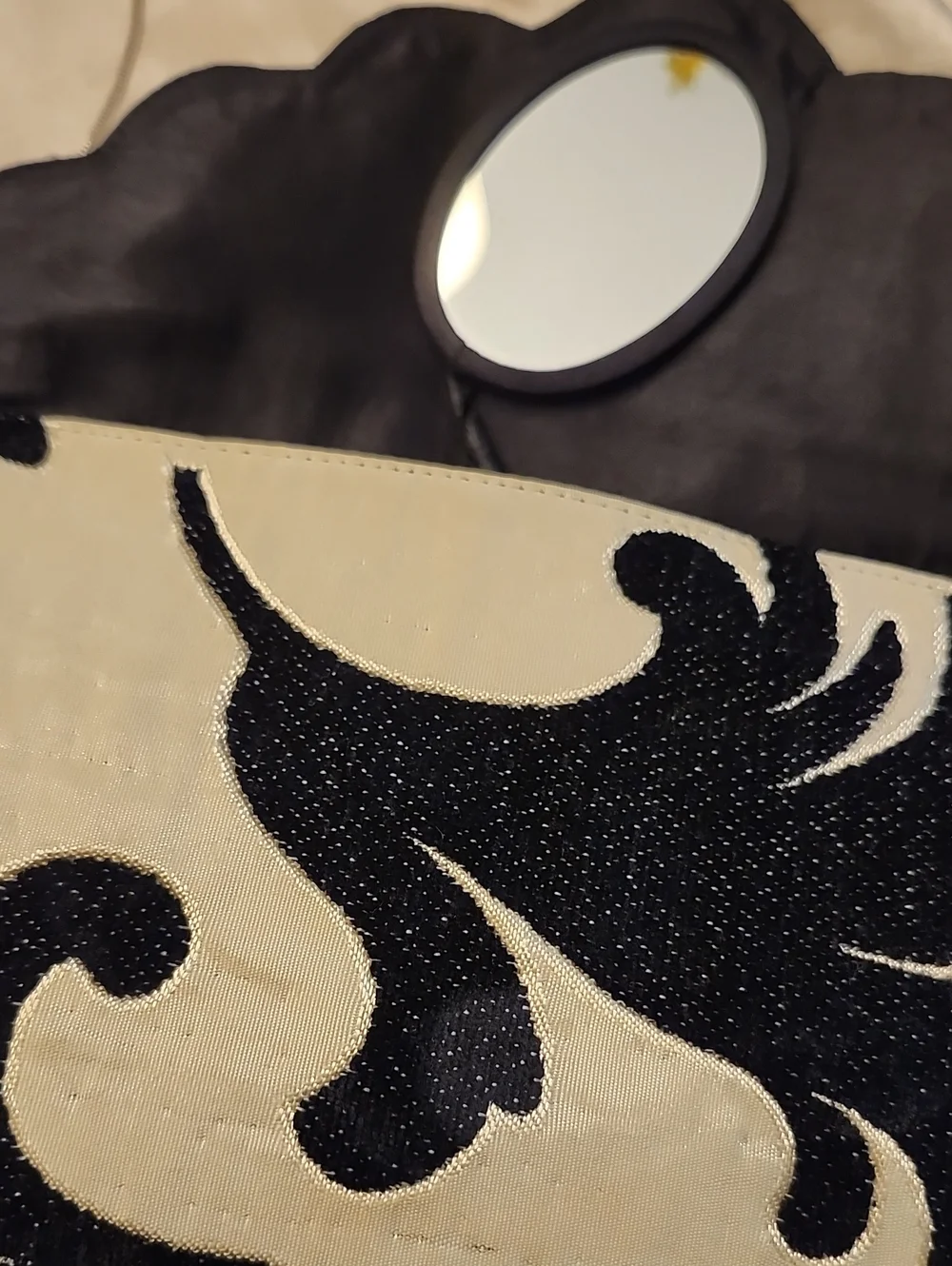 Pulnermacher Stunning Rare Vintage Black/Cream Jacquard Shoulder Bag/Clutch, $85